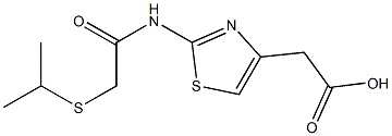 2-(2-{[2-(isopropylthio)acetyl]amino}-1,3-thiazol-4-yl)acetic acid Struktur