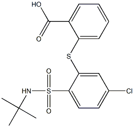 2-({2-[(tert-butylamino)sulfonyl]-5-chlorophenyl}thio)benzoic acid Struktur