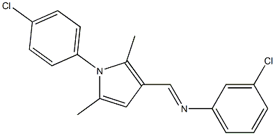 3-chloro-N-{(E)-[1-(4-chlorophenyl)-2,5-dimethyl-1H-pyrrol-3-yl]methylidene}aniline Struktur