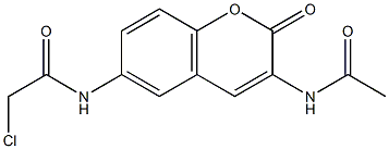 N1-[3-(acetylamino)-2-oxo-2H-chromen-6-yl]-2-chloroacetamide Struktur