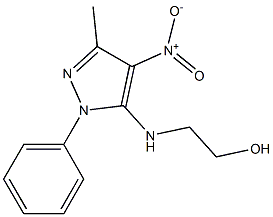 2-[(3-methyl-4-nitro-1-phenyl-1H-pyrazol-5-yl)amino]ethan-1-ol Struktur