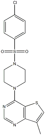 4-{4-[(4-chlorophenyl)sulfonyl]piperazino}-7-methylthieno[3,2-d]pyrimidine Struktur