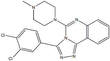 3-(3,4-dichlorophenyl)-5-(4-methylpiperazino)[1,2,4]triazolo[4,3-c]quinazoline Struktur