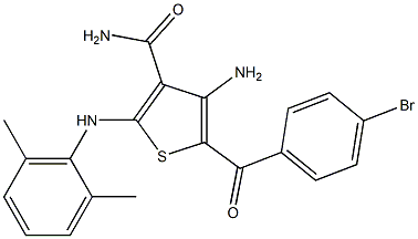 4-amino-5-(4-bromobenzoyl)-2-(2,6-dimethylanilino)thiophene-3-carboxamide Struktur