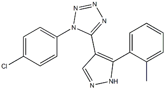 1-(4-chlorophenyl)-5-[5-(2-methylphenyl)-1H-pyrazol-4-yl]-1H-1,2,3,4-tetraazole Struktur