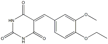 5-(4-ethoxy-3-methoxybenzylidene)hexahydropyrimidine-2,4,6-trione Struktur