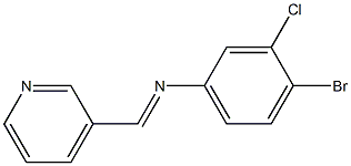 N1-(3-pyridylmethylidene)-4-bromo-3-chloroaniline Struktur