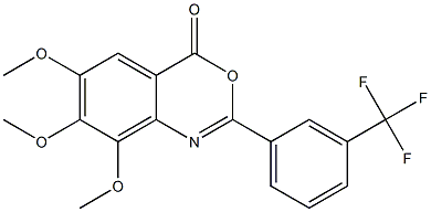 6,7,8-trimethoxy-2-[3-(trifluoromethyl)phenyl]-4H-3,1-benzoxazin-4-one Struktur