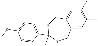 3-(4-methoxyphenyl)-3,7,8-trimethyl-1,5-dihydro-2,4-benzodithiepine Struktur