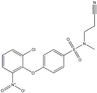 N1-(2-cyanoethyl)-N1-methyl-4-(2-chloro-6-nitrophenoxy)benzene-1-sulfonamide Struktur