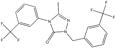 5-methyl-2-[3-(trifluoromethyl)benzyl]-4-[3-(trifluoromethyl)phenyl]-2,4-dihydro-3H-1,2,4-triazol-3-one Struktur