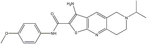 3-amino-6-isopropyl-N-(4-methoxyphenyl)-5,6,7,8-tetrahydrothieno[2,3-b][1,6]naphthyridine-2-carboxamide Struktur