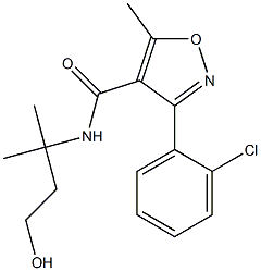 N4-(3-hydroxy-1,1-dimethylpropyl)-3-(2-chlorophenyl)-5-methylisoxazole-4-carboxamide Struktur