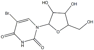 5-bromo-1-[3,4-dihydroxy-5-(hydroxymethyl)tetrahydrofuran-2-yl]-1,2,3,4-tetrahydropyrimidine-2,4-dione Struktur