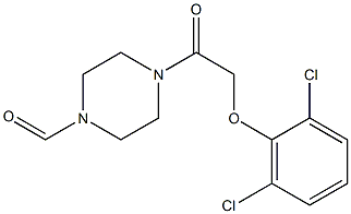 4-[2-(2,6-dichlorophenoxy)acetyl]tetrahydro-1(2H)-pyrazinecarbaldehyde Struktur