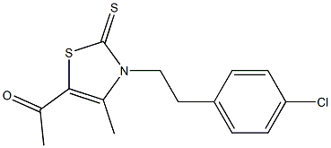 1-[3-(4-chlorophenethyl)-4-methyl-2-thioxo-2,3-dihydro-1,3-thiazol-5-yl]ethan-1-one Struktur