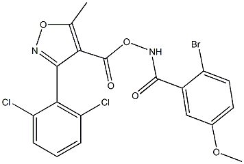 2-bromo-N-({[3-(2,6-dichlorophenyl)-5-methylisoxazol-4-yl]carbonyl}oxy)-5-methoxybenzamide Struktur