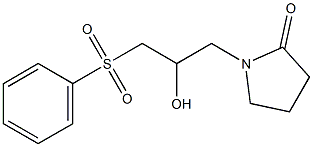 1-[2-hydroxy-3-(phenylsulfonyl)propyl]-2-pyrrolidinone Struktur