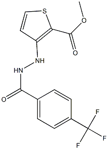 methyl 3-{2-[4-(trifluoromethyl)benzoyl]hydrazino}thiophene-2-carboxylate Struktur