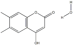 4-hydroxy-6,7-dimethyl-2H-chromen-2-one hydrate Struktur