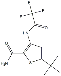 5-(tert-butyl)-3-[(2,2,2-trifluoroacetyl)amino]thiophene-2-carboxamide Struktur