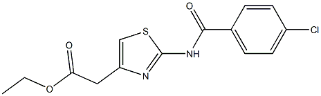 ethyl 2-{2-[(4-chlorobenzoyl)amino]-1,3-thiazol-4-yl}acetate Struktur