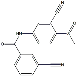 3-cyano-N-[3-cyano-4-(methylsulfinyl)phenyl]benzenecarboxamide Struktur