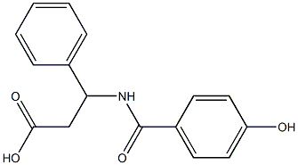 3-[(4-hydroxybenzoyl)amino]-3-phenylpropanoic acid Struktur