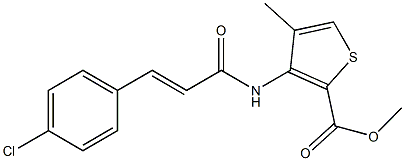 methyl 3-{[(E)-3-(4-chlorophenyl)-2-propenoyl]amino}-4-methyl-2-thiophenecarboxylate Struktur