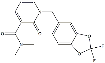 1-[(2,2-difluoro-1,3-benzodioxol-5-yl)methyl]-N,N-dimethyl-2-oxo-1,2-dihydro-3-pyridinecarboxamide Struktur