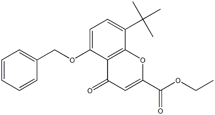 ethyl 5-(benzyloxy)-8-(tert-butyl)-4-oxo-4H-chromene-2-carboxylate Struktur