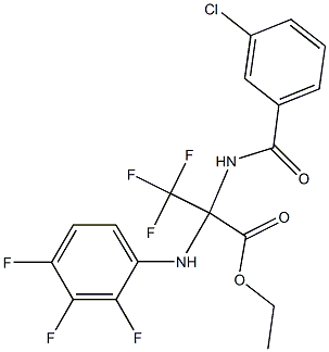 ethyl 2-[(3-chlorobenzoyl)amino]-3,3,3-trifluoro-2-(2,3,4-trifluoroanilino)propanoate Struktur