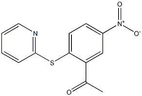 1-[5-nitro-2-(2-pyridylthio)phenyl]ethan-1-one Struktur