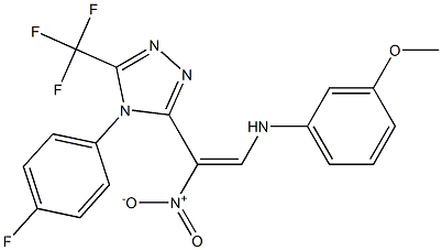 N-{2-[4-(4-fluorophenyl)-5-(trifluoromethyl)-4H-1,2,4-triazol-3-yl]-2-nitrovinyl}-3-methoxyaniline Struktur