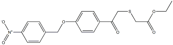 ethyl 2-[(2-{4-[(4-nitrobenzyl)oxy]phenyl}-2-oxoethyl)thio]acetate Struktur