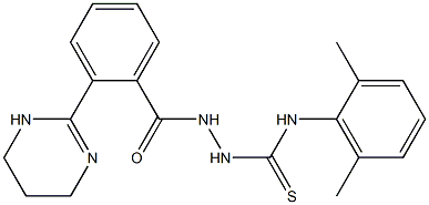 N1-(2,6-dimethylphenyl)-2-[2-(1,4,5,6-tetrahydropyrimidin-2-yl)benzoyl]hydrazine-1-carbothioamide Struktur