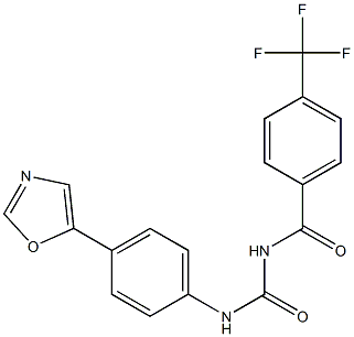 N-[4-(1,3-oxazol-5-yl)phenyl]-N'-[4-(trifluoromethyl)benzoyl]urea Struktur