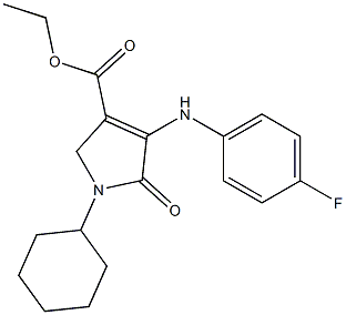 ethyl 1-cyclohexyl-4-(4-fluoroanilino)-5-oxo-2,5-dihydro-1H-pyrrole-3-carboxylate Struktur