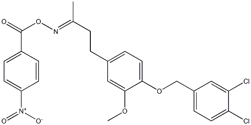 1-[(3,4-dichlorobenzyl)oxy]-2-methoxy-4-(3-{[(4-nitrobenzoyl)oxy]imino}butyl)benzene Struktur