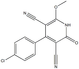 4-(4-chlorophenyl)-6-methoxy-2-oxo-1,2-dihydropyridine-3,5-dicarbonitrile Struktur