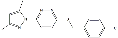 3-[(4-chlorobenzyl)thio]-6-(3,5-dimethyl-1H-pyrazol-1-yl)pyridazine Struktur