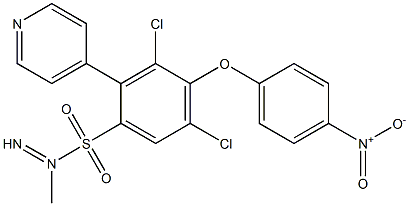 N1-imino(4-pyridyl)methyl-3,5-dichloro-4-(4-nitrophenoxy)benzene-1-sulfonamide Struktur