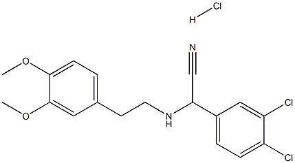 2-(3,4-dichlorophenyl)-2-[(3,4-dimethoxyphenethyl)amino]acetonitrile hydrochloride Struktur