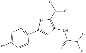 methyl 3-[(2,2-dichloroacetyl)amino]-5-(4-fluorophenyl)thiophene-2-carboxylate Struktur