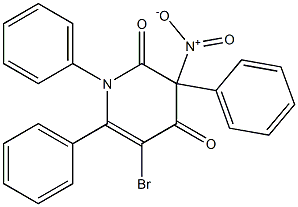 5-bromo-3-nitro-1,3,6-triphenyl-1,2,3,4-tetrahydropyridine-2,4-dione Struktur