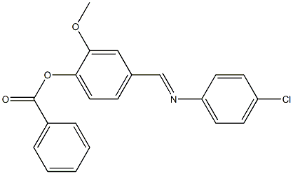 4-{[(4-chlorophenyl)imino]methyl}-2-methoxyphenyl benzoate Struktur