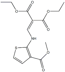 diethyl 2-({[3-(methoxycarbonyl)-2-thienyl]amino}methylidene)malonate Struktur