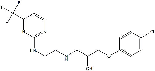 1-(4-chlorophenoxy)-3-[(2-{[4-(trifluoromethyl)pyrimidin-2-yl]amino}ethyl)amino]propan-2-ol Struktur