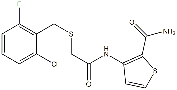 3-({2-[(2-chloro-6-fluorobenzyl)thio]acetyl}amino)thiophene-2-carboxamide Struktur