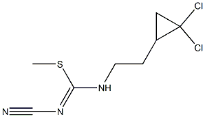 1,1-dichloro-2-(2-{[(cyanoimino)(methylthio)methyl]amino}ethyl)cyclopropane Struktur